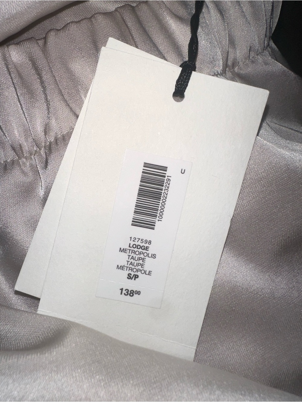 Aritzia Satin Lodge Pants Metropolis Taupe Women’s Size Small Brand New - Picture 5 of 5
